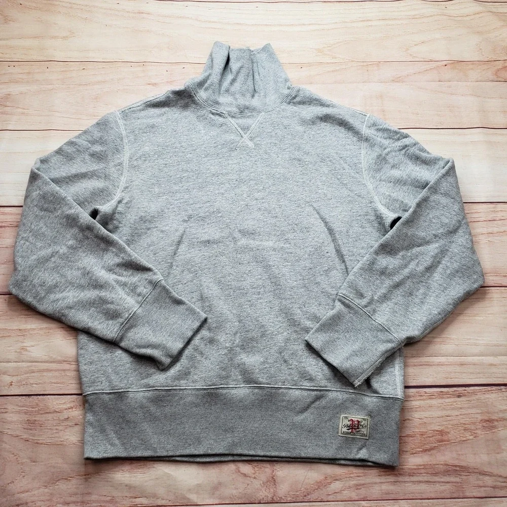 Polo Ralph Lauren‎ Sweatshirt Mens Medium Gray Pullover Heavyweight Lined Fleece